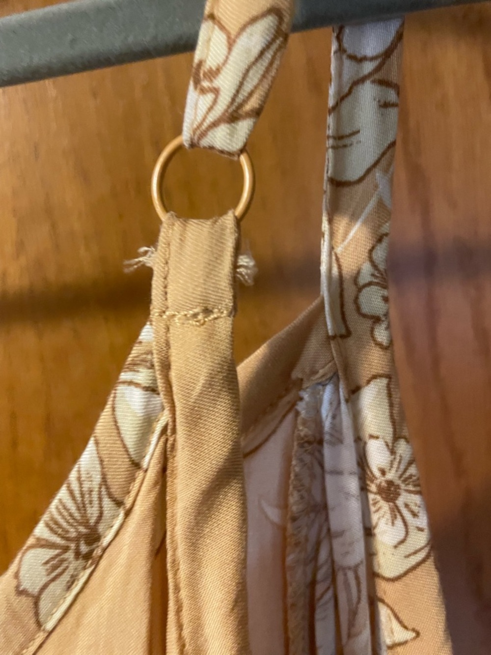 torrid Gold Floral Maxi Dress with White Print and pockets - Picture 6 of 16